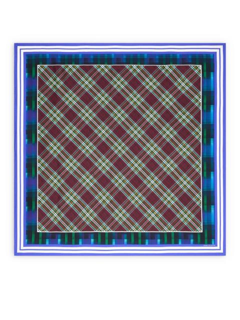 Dries Van Noten Dries Van Noten Women Square Silk Scarf With A Contrasting Check Pattern