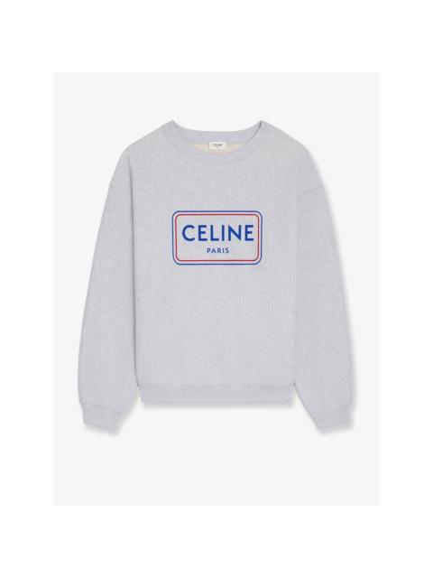 CELINE CELINE $1050 PALE GREY/RED/CENIM BLUE Sweatshirt New & Authe