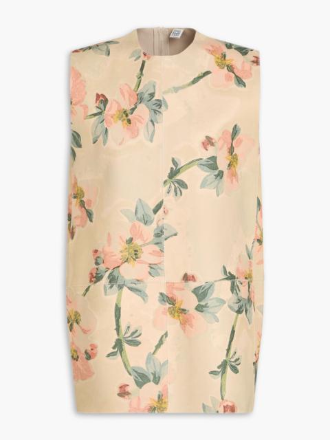 TOTEME Floral-print leather top