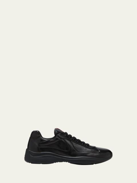 Prada Men's Americas Cup Napa Leather Low-Top Sneakers