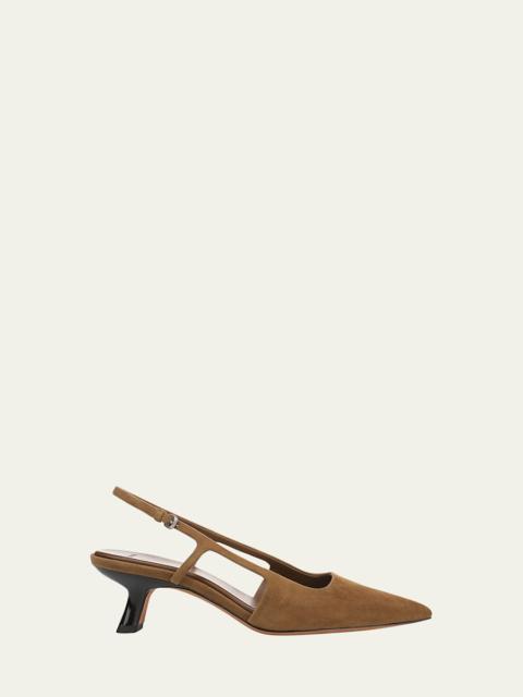 Vince Bianca Suede Slingback Pumps