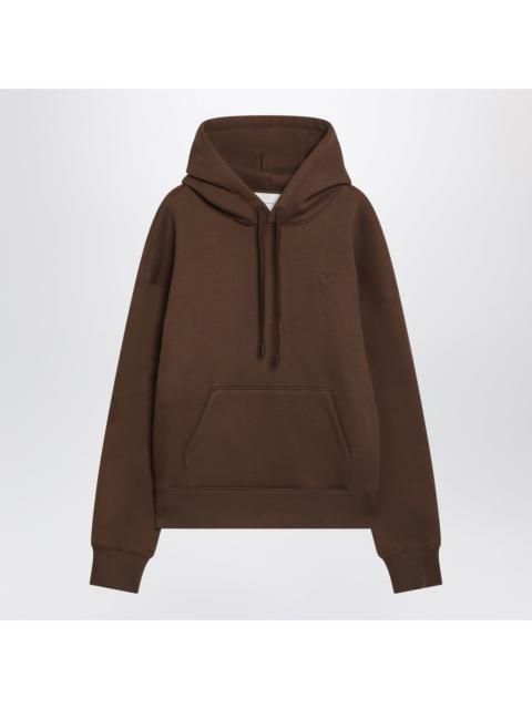 AMI Paris Ami Paris Brown Ami De Coeur Hooded Sweatshirt Women