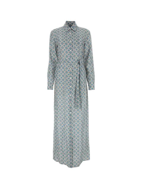 Prada Prada Women Printed Silk Shirt Dress