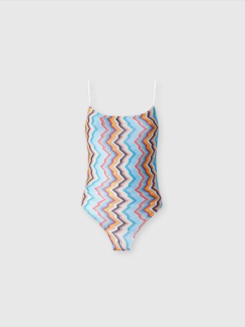 Missoni Sporty one-piece swimsuit with zig zag pattern
