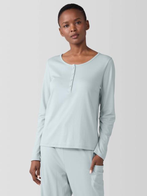 EILEEN FISHER Organic Cotton Interlock Henley Sleep Top
