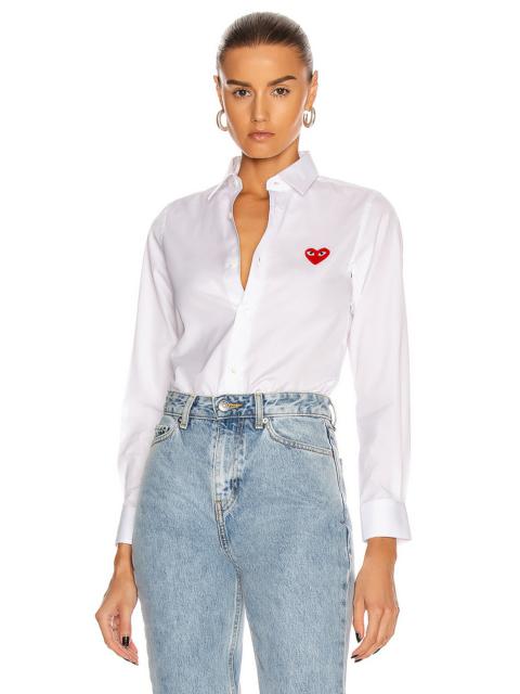 Comme des Garçons PLAY Cotton Button Down with Red Emblem