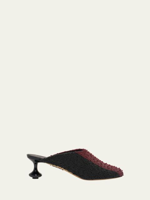 Loewe x Albers Toy Embroidered Canvas Mules