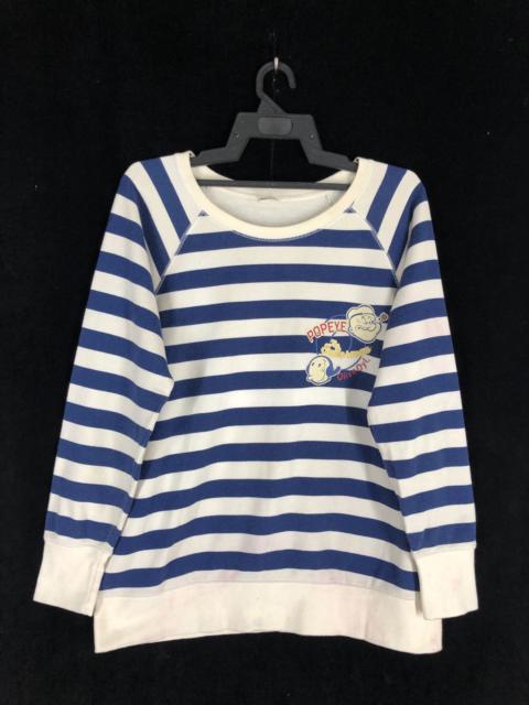 Other Designers Uniqlo - POPEYE The Sailarman Cartoon TV Striped Shirt Sweatshirt
