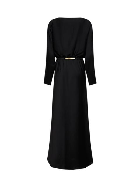 Max Mara Studio Max Mara Studio Women Black Lightweight Satin Msepentola Long Dress