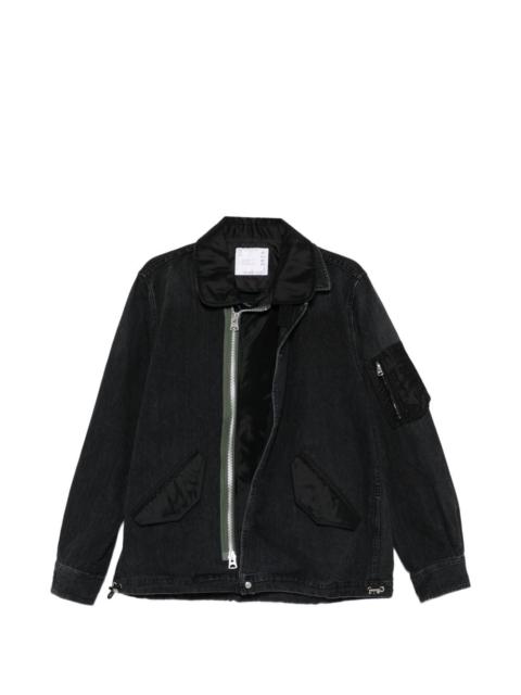 sacai Sacai Men Denim And Nylon Jacket