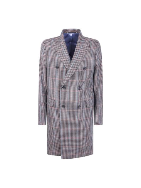 Paul Smith checked-pattern double-breasted coat