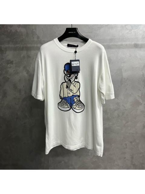 Louis Vuitton Louis Vuitton White Short-Sleeve Crewneck T-Shirt with Cartoon Print