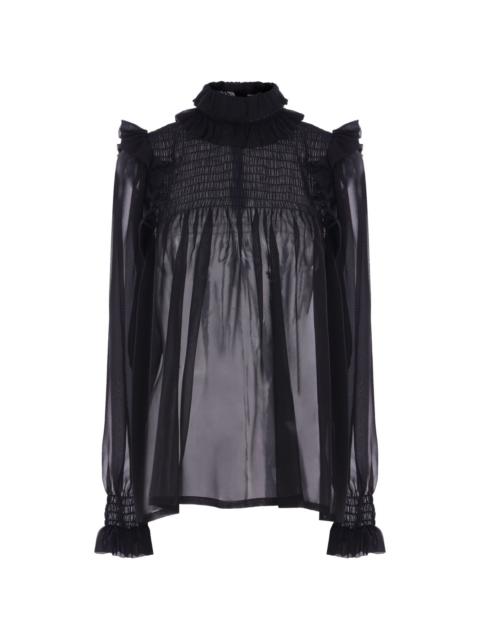 SAINT LAURENT semi-sheer crepe blouse