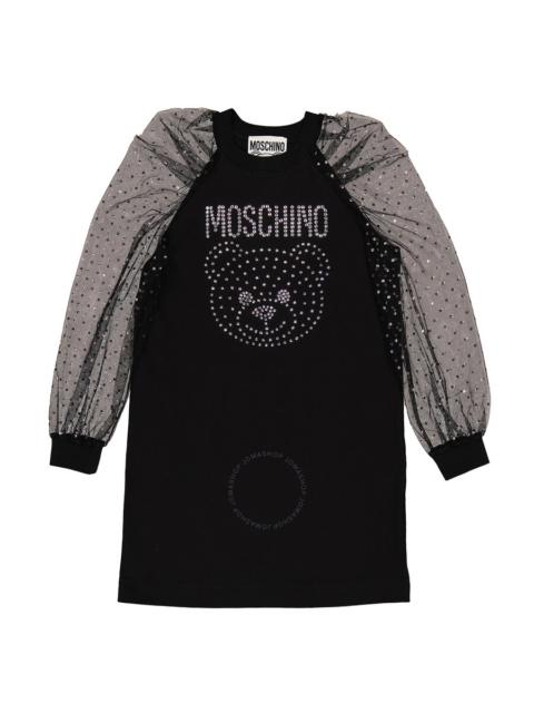 Moschino Moschino Ladies Black Crystal Teddy Mesh Dress