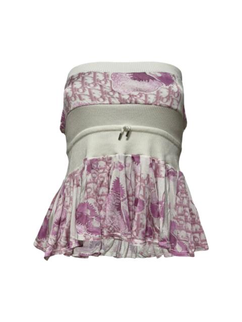 Dior CHRISTIAN DIOR Spring 2005 Floral Trotter Peplum Tube Top