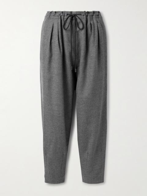 MARIA McMANUS Pleated Stretch-wool And Cashmere-blend Tweed Tapered Pants