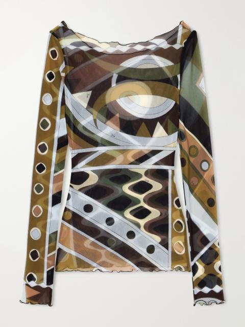 PUCCI Printed Tulle Top