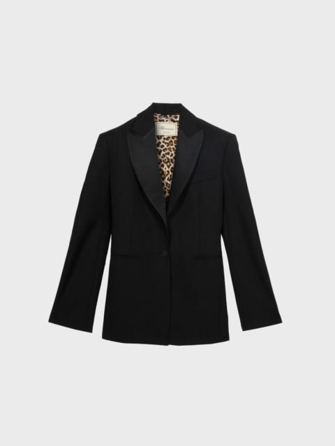 Blumarine SINGLE-BREASTED JACKET IN GRAIN DE POUDRE WOOL