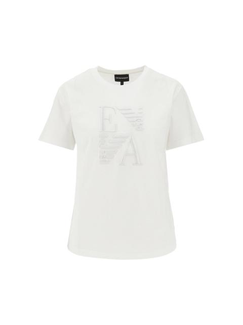 EMPORIO ARMANI ORGANIC COTTON T-SHIRT WITH LOGO EMBROIDERY
