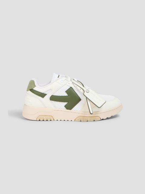 Off-White Out of Office mesh and leather sneakers