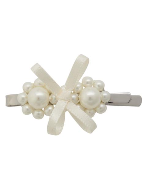 Simone Rocha Simone Rocha Petite Bow Mini Flower Faux Pearl-embellished Hair Clip