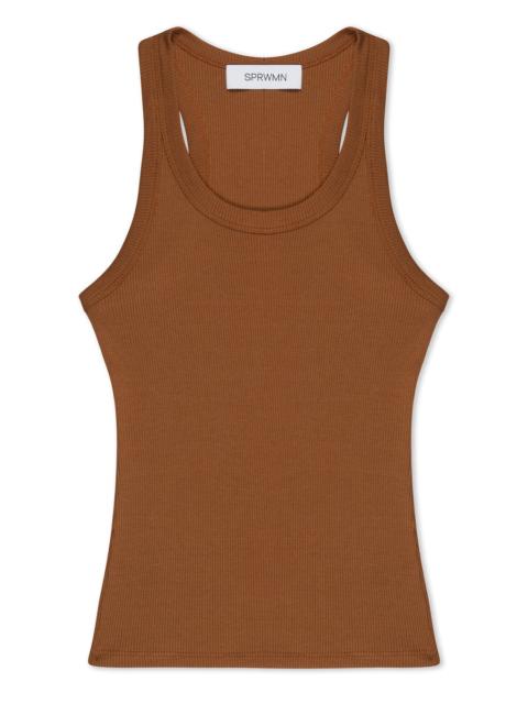 SPRWMN CHESTNUT RIB FITTED SCOOPED TANK