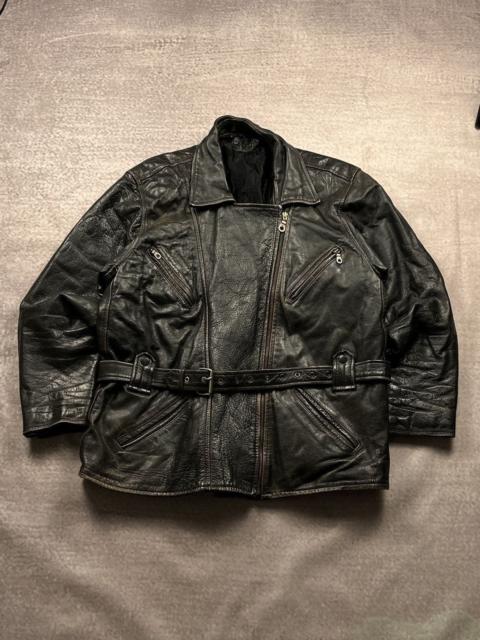 Schott 90s Vintage Moto Harley Belt Leather Biker Punk Jacket