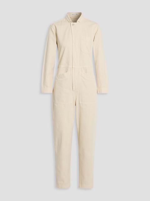ALEX MILL Standard cropped herringbone cotton jumpsuit