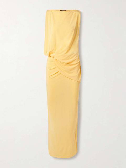 Peplo stretch-jersey maxi dress Yellow