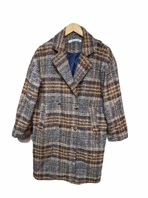 Other Designers Vintage - Vintage Kobe Lettuce Double Breast Checked Wool Coat