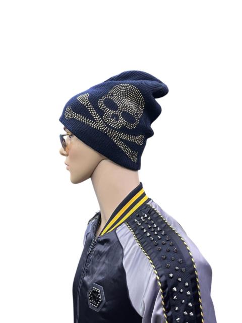 Other Designers Japanese Brand - 💀✨ Vintage Punk Rhinestone Skull Beanie Chrome Hearts Vibe