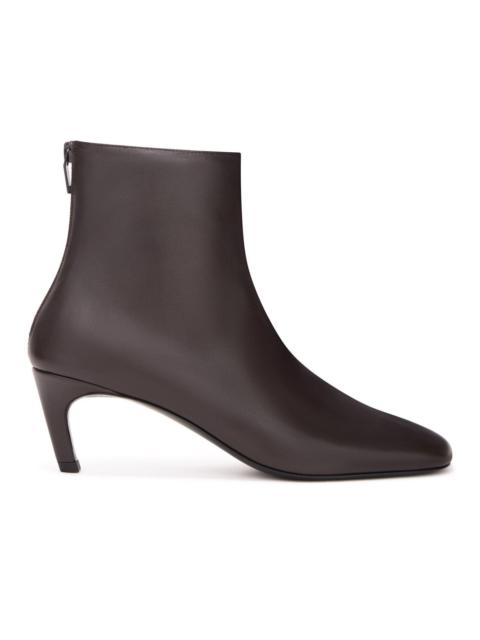 TOTEME TOTEME Soft Nappa Bark Brown Leather Ankle Boots New & Authe