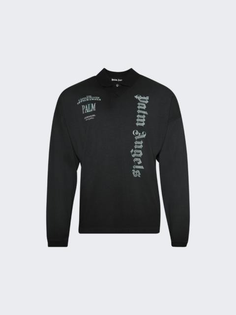Palm Angels Dollar Long Sleeve Polo Vintage Black