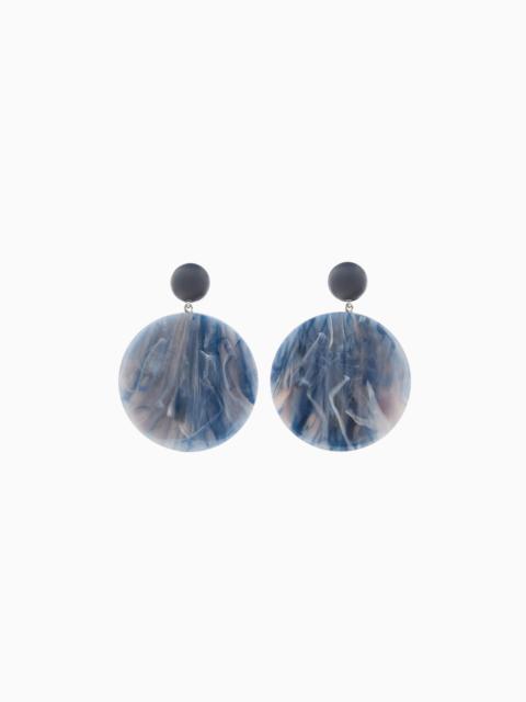 EMPORIO ARMANI MAXI ROUND PENDANT EARRINGS WITH MARBLED FINISH