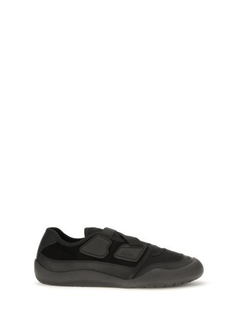 Prada Prada Speedrock Leather and Mesh Sneakers Black