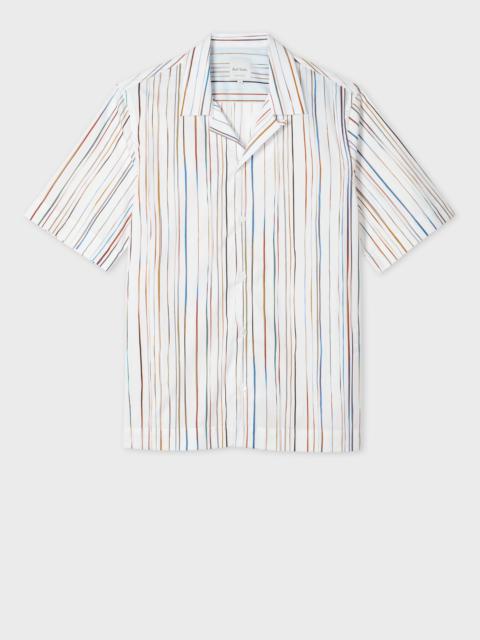 Paul Smith White 'Signature Pinstripe' Short-Sleeve Shirt
