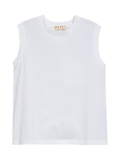 Marni Marni Floral Back Cotton Tank in 00W01Lily White at Nordstrom