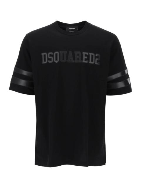 Dsquared2 T Shirt With Faux Leather Inserts