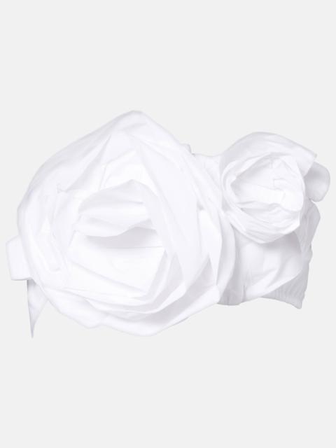 Simone Rocha Rosette cotton poplin bandeau top