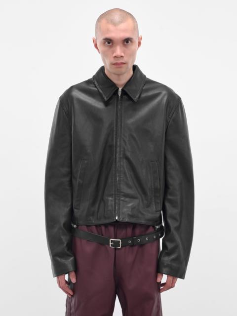 Acne Studios Black Lamb Leather Zip Jacket