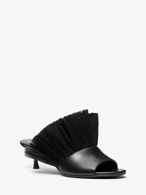 MICHAEL KORS Catarina Leather and Fringe Mule