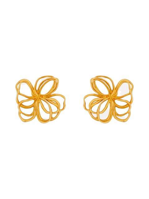 Oscar de la Renta Oscar de la Renta Wire Flower Stud Earrings in Gold at Nordstrom