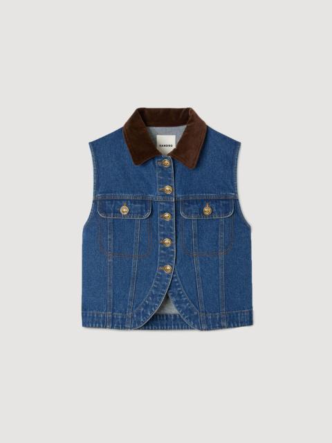 Sandro SLEEVELESS DENIM JACKET