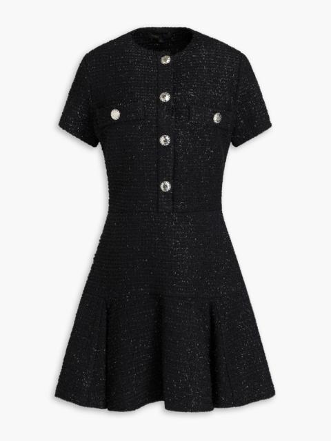 maje Metallic cotton-blend bouclé-tweed mini dress