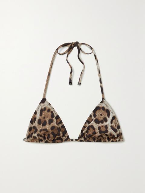 Dolce & Gabbana Leopard-print triangle bikini top Leopard print