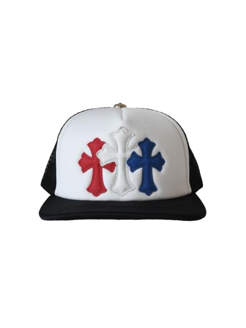 Chrome Hearts Chrome Hearts Red White Blue Triple Cross Trucker Hat Black