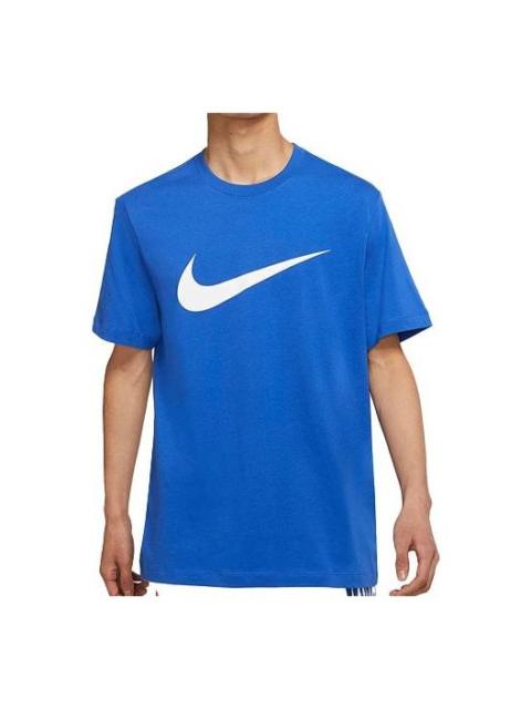 Nike Men's Nike Logo Printing Round Neck Pullover Short Sleeve Blue T-Shirt BV0628-480