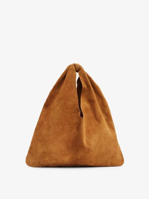 The Row Bindle small brown suede bag