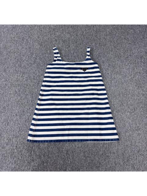 Prada Prada Triangle Logo Striped Denim Skirt