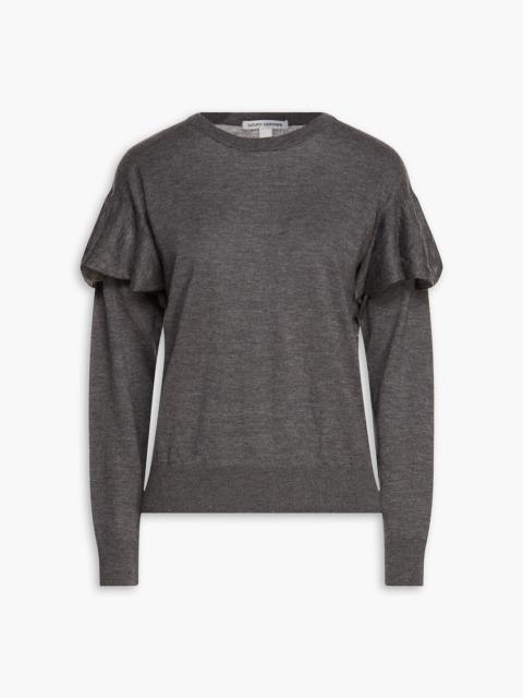 Other Designers Ruffled mélange cashmere sweater